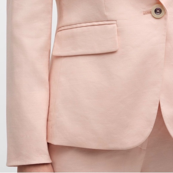 Veronica Beard Pink Linen Blend Cutaway Blazer - Picture 3 of 9